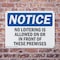 Signmission No Loitering Is Allowed On Or In Front Of OSHA Notice Sign, Plastic, 10in W x 7in L, 2PK OS-2PACK-NS-P-710-L-14688 - alternate 2